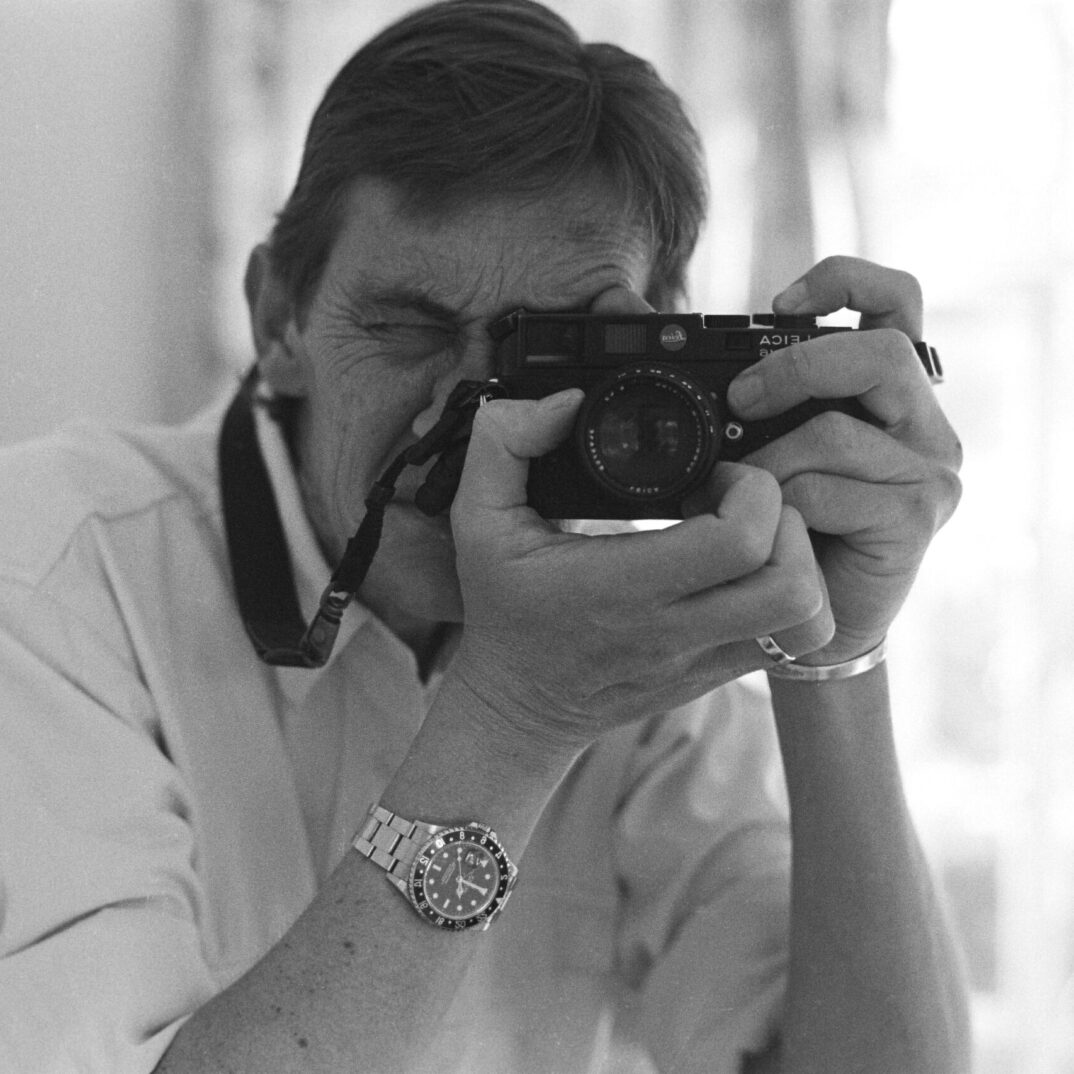 A self portrait of Juhan Kuus from a mirror with his Leica M6 during his reportage on Zion Christian Church. Moria, SOUTH AFRICA - 09/1992